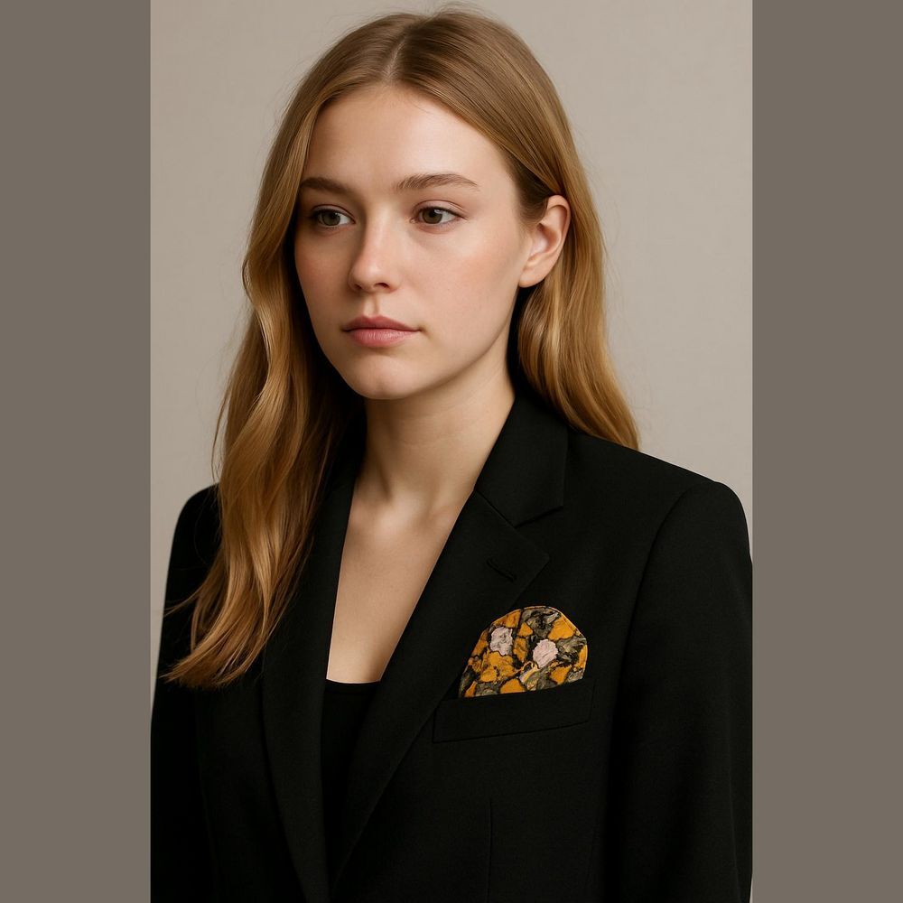 Gold Camouflage Pocket Square Men